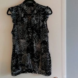 Sheer print sleeveless top